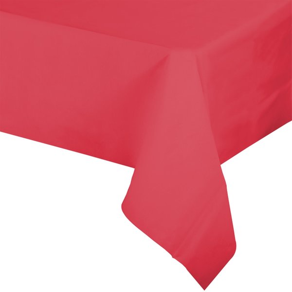 Smarty Had A Party 54 x 108 Red Rectangular Disposable Plastic Tablecloths 96 Tablecloths, 96PK 813270-RD-CASE